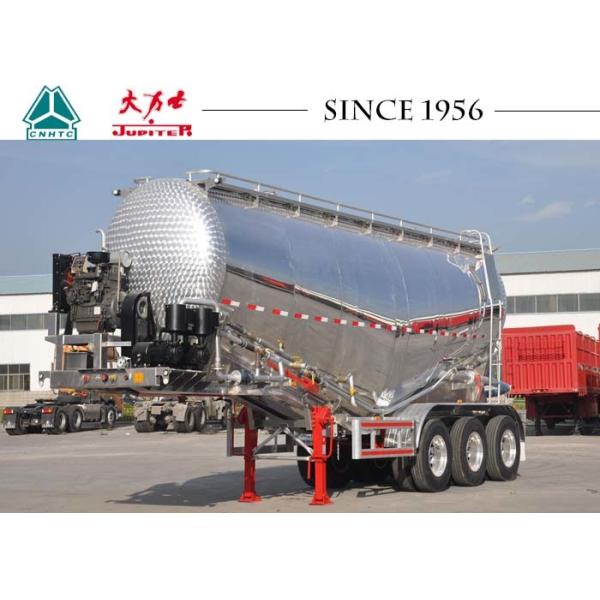 Lightweight Cement Tanker Truck , Aluminum Tanker Trailer With Engine