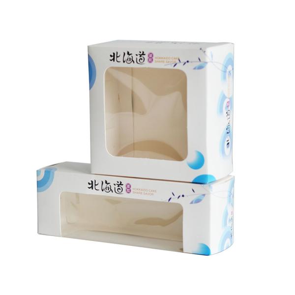 Custom Logo Foldable Packaging Boxes For Bakery Gift Cake Cookies Packing With Clear Plastic Window