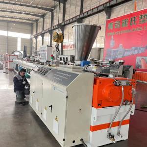 China Conical Twin Screw Extruder PVC Pipe Manufacturing Machine For Sewage Pipe on sale
