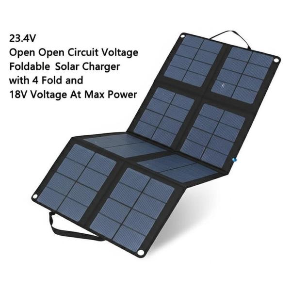 23.4V Open Circuit Voltage Foldable Solar Charger with 4 Fold and 18V Voltage At Max Power