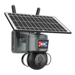 3mp Wireless Surveillance PTZ IP Camera Solar Powered Battery