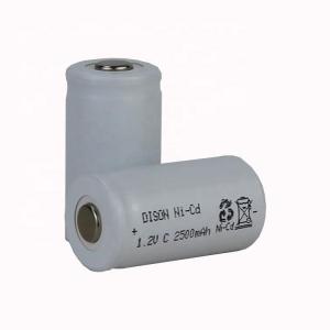  High Low Temperature Nickel Cadmium Rechargeable Battery Cells 1.2V 2.5Ah For Chargeable Manufactures