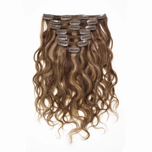 100% Brazilian Remy Clip in Hair Extension Straight Style Blonde Russian Virgin Human Hair