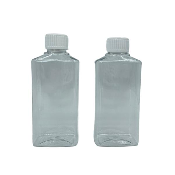 Refillable Square PET Pump Bottle Mouthwash 250ml Clear With White Cap