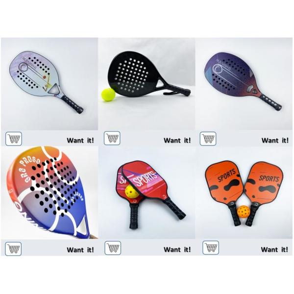 12k Beach Tennis Paddles UV Printing Soft Beach Ball Racket
