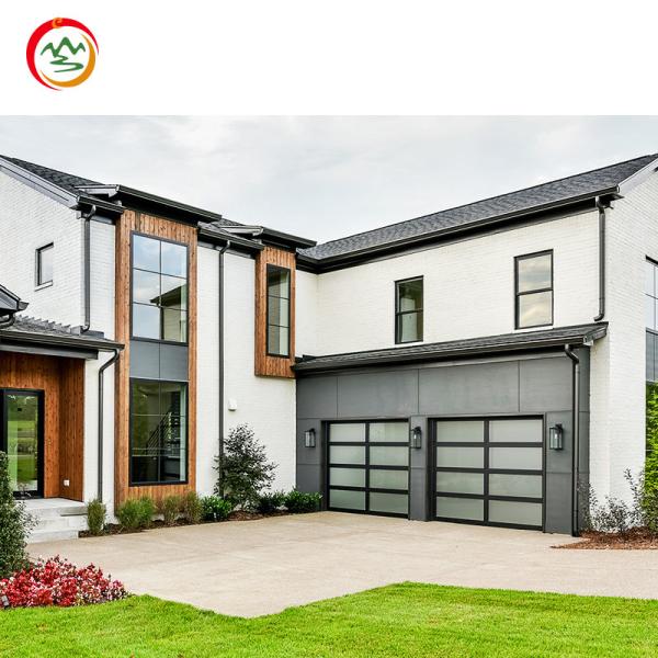 Modern Aluminum & Steel Tempered Glass Door High Quality Automatic Sectional Garage Door with Finished Surface for Home Use
