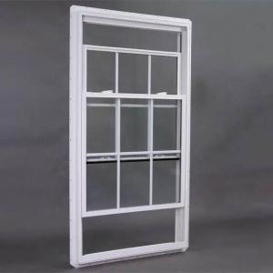  Vertical Sliding UPVC Double Hung Windows Clear Tempered Glass Manufactures