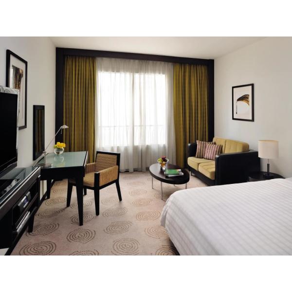 Purthisat wood factory for Hotel furniture of Bedroom set by wood bed and dresser table with Armchairs