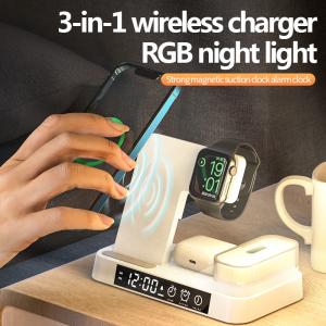  ABS Material 5 In 1 Wireless Charger , Wireless Charger Clock With LED Indicator Manufactures