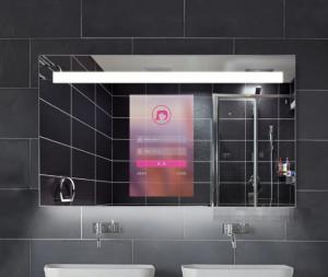  Indoor Creative Smart Magic LCD Screen Automatic Sensor Mirror Display for Bathroom Manufactures