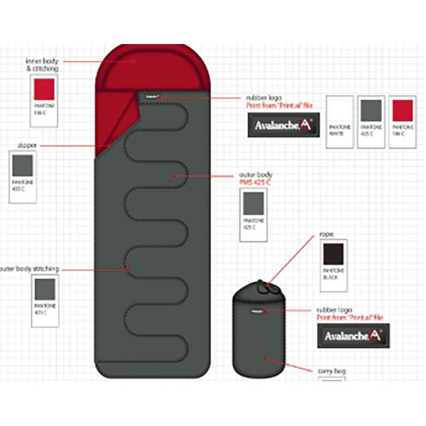 190t Adults Ultralight Camping Sleeping Bag , 200gsm Single Envelope Sleeping Bag