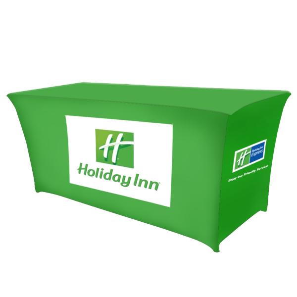 Customized Display banner fabric printing table cloth/tradeshoe table cloth