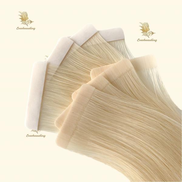 Blonde Color Raw Hair Tape in Hair Extensions Shedding No Customization Customized Request