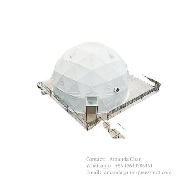 Waterproof, PVC Luxury Pvc Outdoor Dome Tents Hotel Winter Snow Camping 6m Diameter Green House Tent