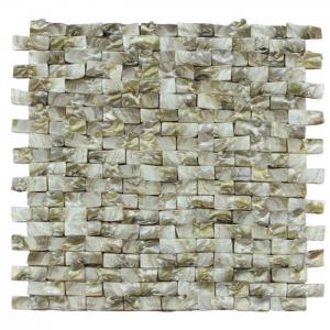  Golden Diamond Shell Mosaic Tile For Bathroom Wall Panels 3D Glossy Surface Manufactures