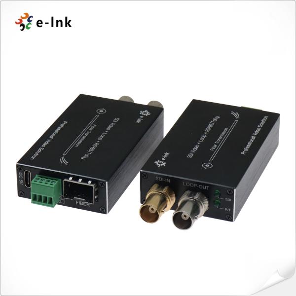 Mini-type HD-SDI to Fiber Converter with Tally & Reverse RS485