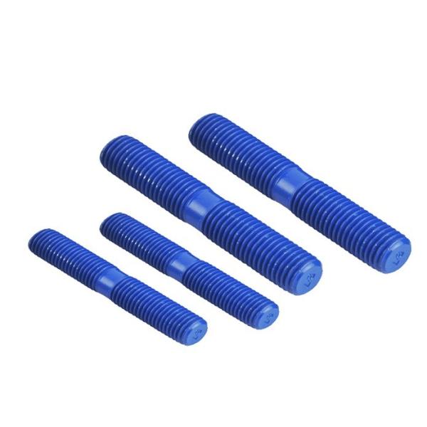 High Temperature Resistant PTFE Coated Double Ended Bolts With Double Nuts Available in Various Material