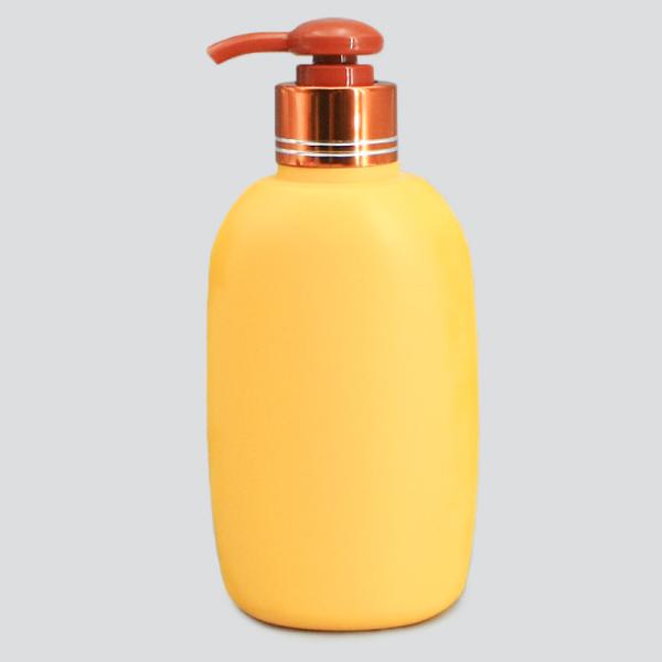 Yellow 28mm Square 8.45oz HDPE Pump Bottle