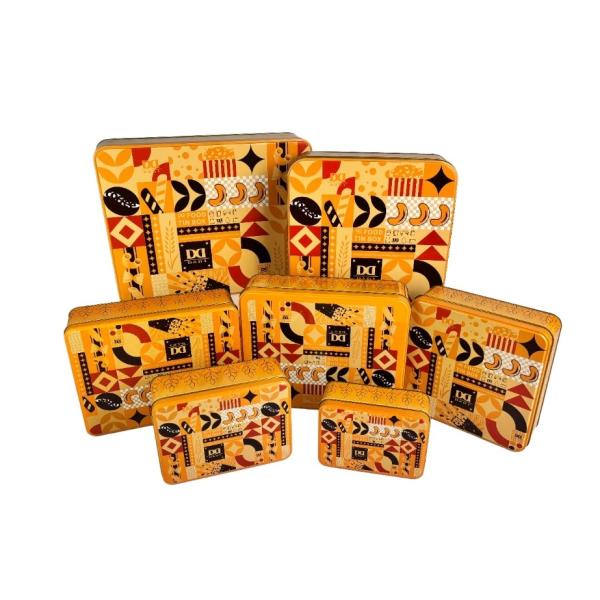 DADI Tinplate Square 5 Pack 0.19mm-0.4mm Personalised Biscuit Tin Box