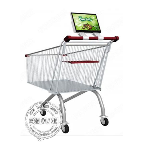 12.1 Inch Supermarket Shopping Trolley Bus Digital Signage Advertising Rechargeable Battery