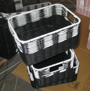  China Manufacture Square Plastic Rattan Storage Basket/fruit basket/ sundry basket Manufactures