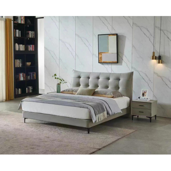Genuine Leather Bed  250kg Capacity Commercial Long Lasting
