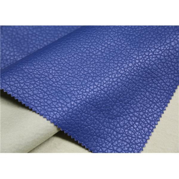 0.7 Mm Blue PU Synthetic Leather Viscose Backing Fabric For Garment /  Sofa