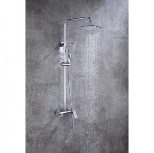  Chrome Shower Set With Thermostatic Mixer , Thermostatic Rain Fall Shower System Manufactures