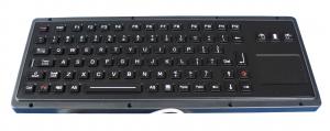  Black dustproof industrial backlit illuminated keyboard with touchpad RoHS CE Manufactures