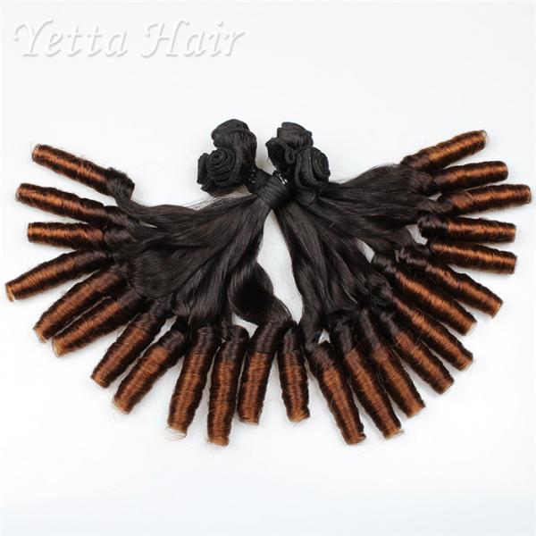 Quality Indian Natural Funmi Hair Weave , Ombre Human Hair Extensions With Spiral Curl for sale
