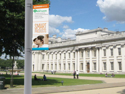 Street Feather Flag Banners Full Color Digital Printing 60 * 120 Cm Graphic Size