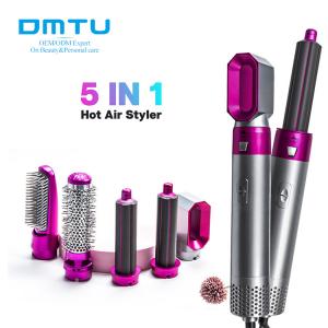  1000W 5 In 1 Multifunctional Interchangeable Hot Air Brush / Heated Blow Dry Brush Manufactures