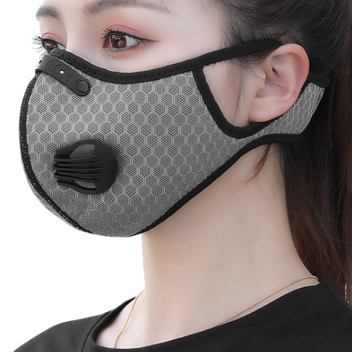 Sport Valve Flocking 4 Layer Activated Carbon Mask