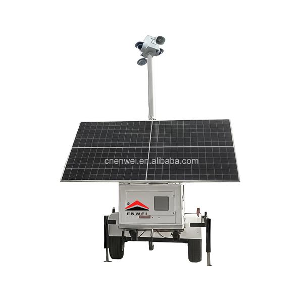 Solar Security Surveillance Trailer With 4K Cameras For Temporary Engineering Security