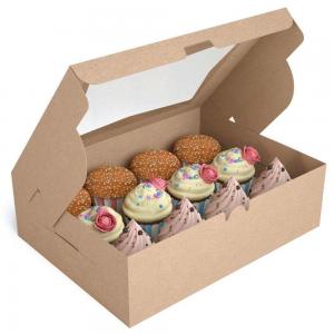 China UV Coating Kraft Paper Packaging Box for Muffin Cup Cake on sale