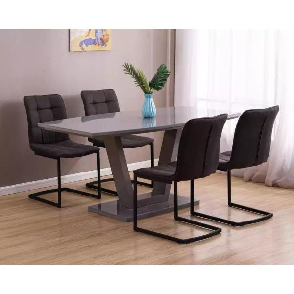 High Durability 6 Chairs Metal Dining Table Set For Restaurants ISO9001