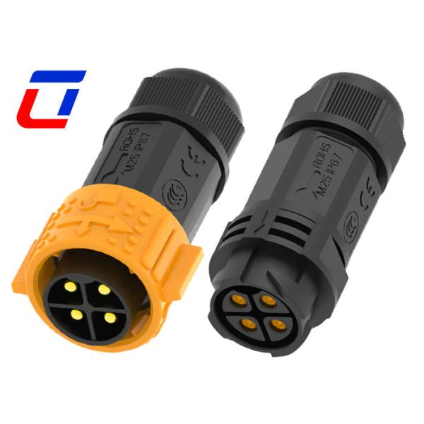 Waterproof 4 Pin Male And Female Wire Connector Quick Push Lock 50A