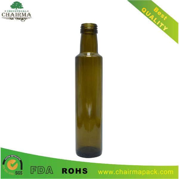 250ml Antique Green Round Glass Bottle for Olive Oil