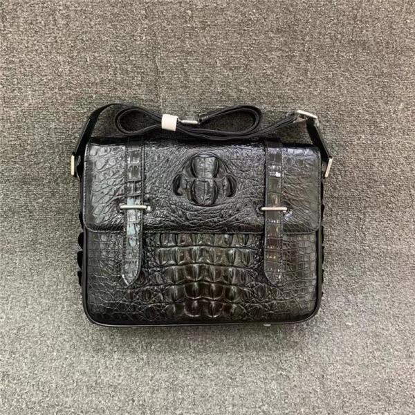 Authentic Crocodile Skin Men Satchels Purse Flap Bag Single Shoulder Bag Genuine Alligator Leather Male Messenger Bag