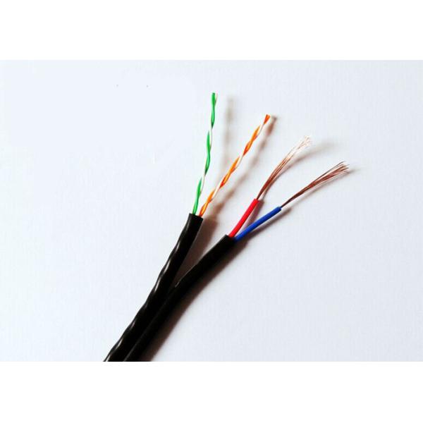 2P UTP CAT5E+2C Siamese Camera Cable PVC Jacket For CCTV IP Camera