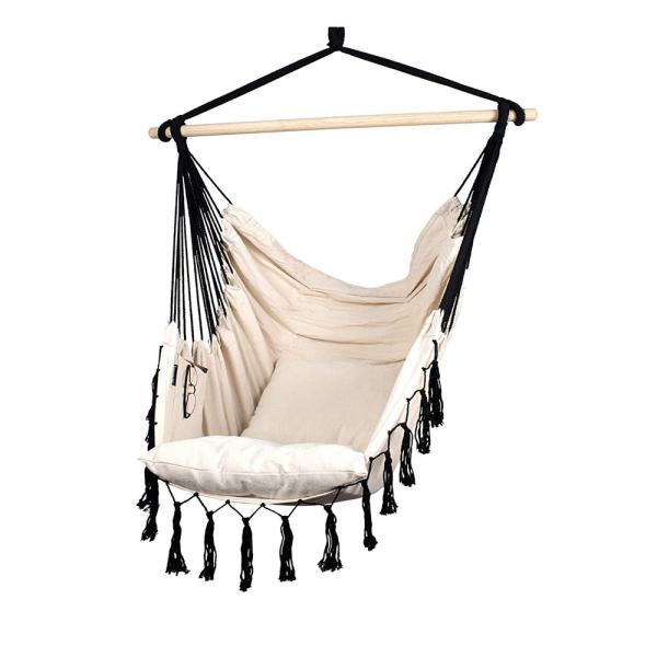 Black And White Hammock Swing Chairs Indoor Hanging Chair Hammock High Strength