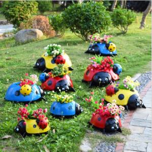  polyresin Ladybug statue animal planter for garden decoration flower pot Manufactures