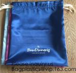 Luxury Satin Handbag Dust Cover Bag,Dark Blue Thick Matt Satin Pouch With Ribbon