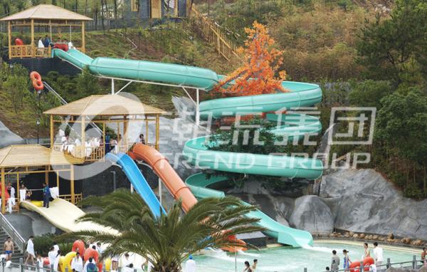 Funny Strong Visual Big Water Slides For Big Outdoor Resort Spiral Water Park