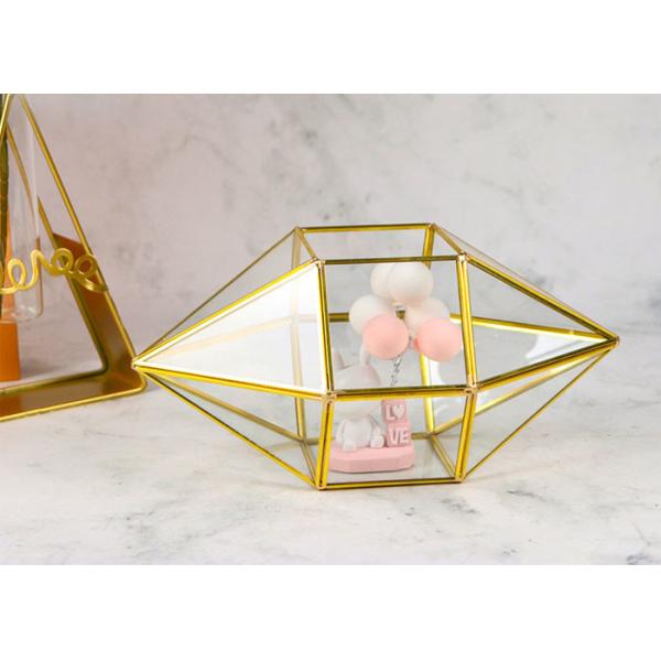 Olive shape copper glass artifact greenhouse succulent cover jewelry gift candy box package glass ornaments