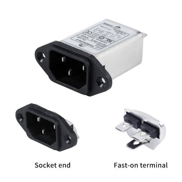 250V IEC 320 Inlet Filter 0.4mA Low Leakage Current Socket Output Filter