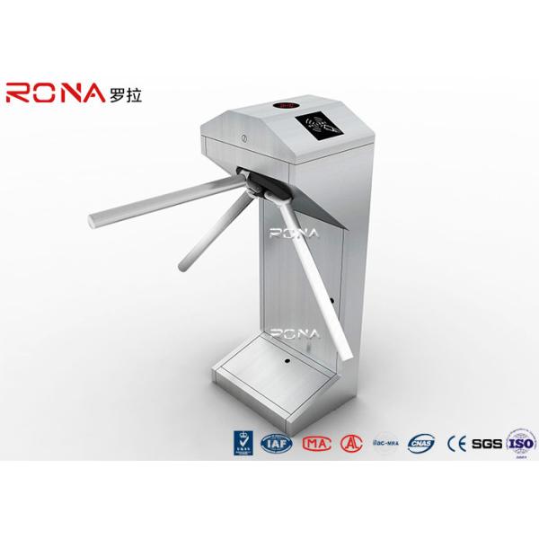 Tripod Pedestrian Turnstile Gate , Card / Fingerprint Half Height Turnstile Access Control