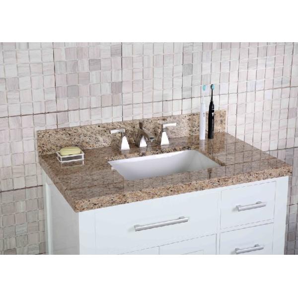 37 Inch Vanity Sink Tops , Granite Bathroom Countertops 3 Faucet Hole 4 Tailgate