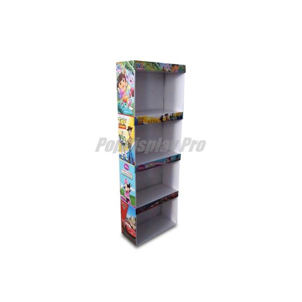 Strong Beautiful Cardboard POS Displays CMYK Printed With 4 Flat Shelves