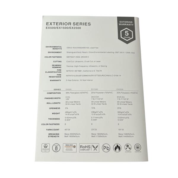 Sunscreen Roller Blind Plain Weave Fiberglass PVC Coated Screen Fabric for Roller Blinds with 3% Openness